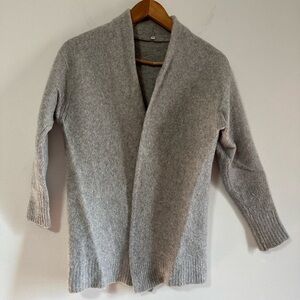 Muji grey open-front cardigan